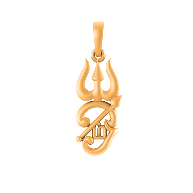22 CT Gold Plated Silver (92.5% purity) Spiritual OM Pendant for Men and Women