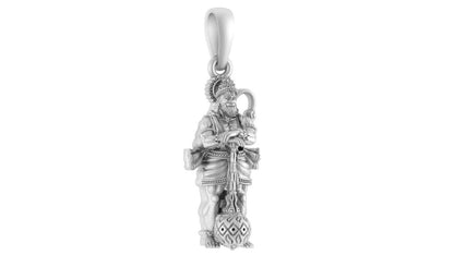 Akshat Sapphire Sterling Silver (92.5% purity) God Hanuman Pendant for Men & Women Pure Silver Lord Bajrang Bali Locket for Good Health & Wealth