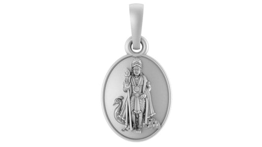 God Kartikeya Pure Silver 92.5% purity pendant by Akshat Sapphire Murugan Pendant