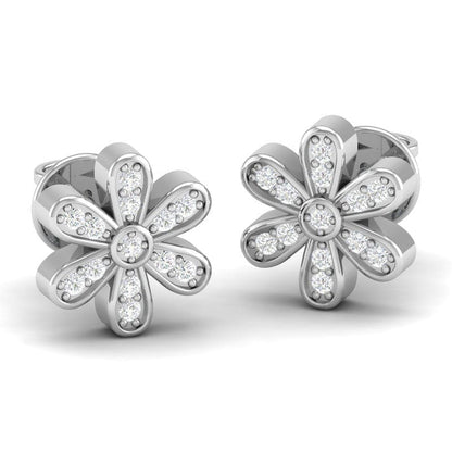 Pure Sterling Silver (92.5% purity)Precious, Beautiful and Designer Stud Earrings with cubic zirconia (AD) stones for Girls and Women