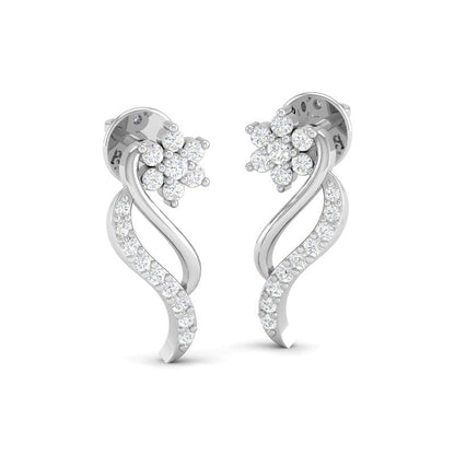 Pure Sterling Silver (92.5% purity)Precious, Beautiful and Designer Stud Earrings with cubic zirconia (AD) stones for Girls and Women