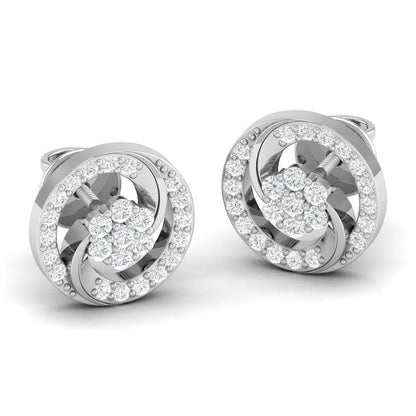 Pure Sterling Silver (92.5% purity)Precious, Beautiful and Designer Stud Earrings with cubic zirconia (AD) stones for Girls and Women
